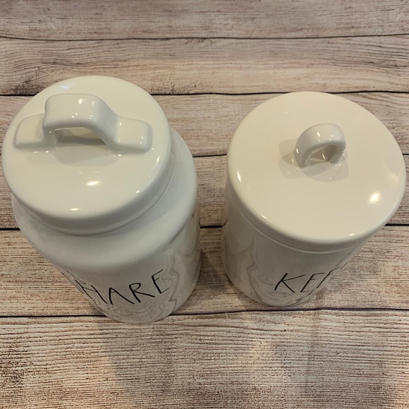 Rae Dunn Set of 2 Canisters- SHARE and KEEP LL - Picture 2 of 4